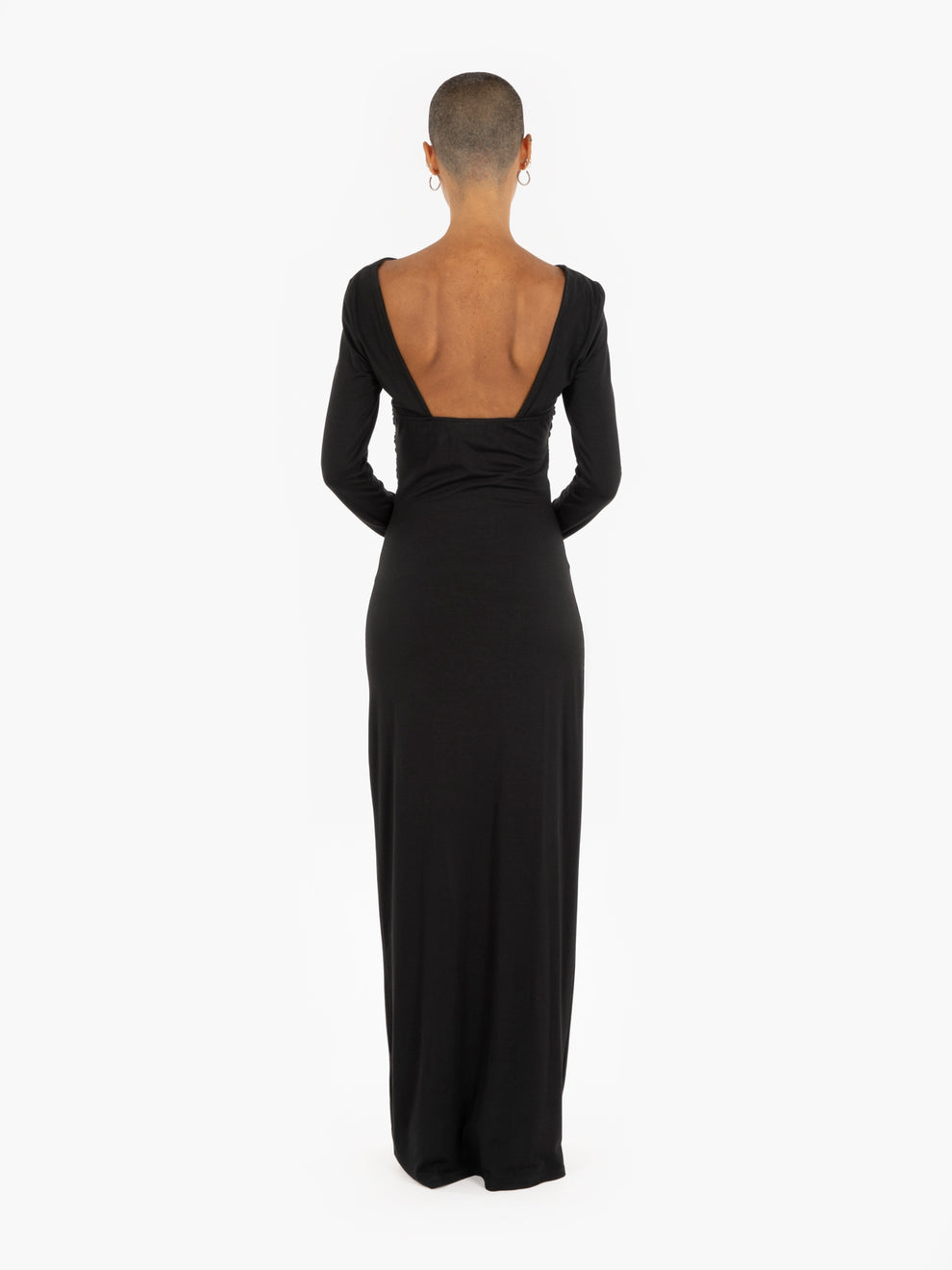 Long black stretch dress