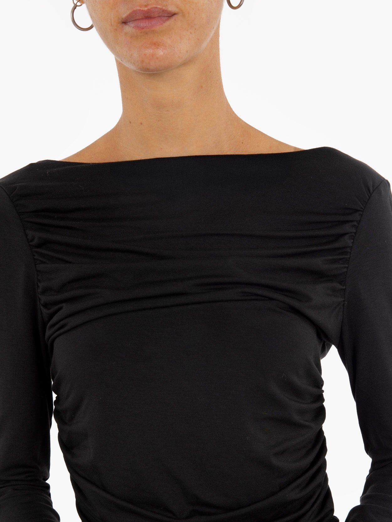 Long black stretch dress
