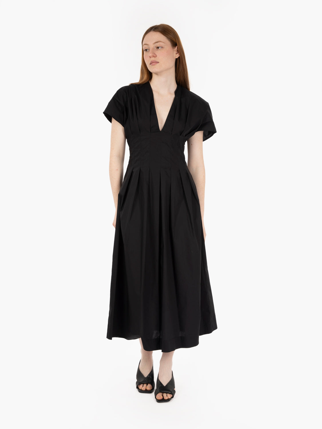 Abito midi manica corta nero