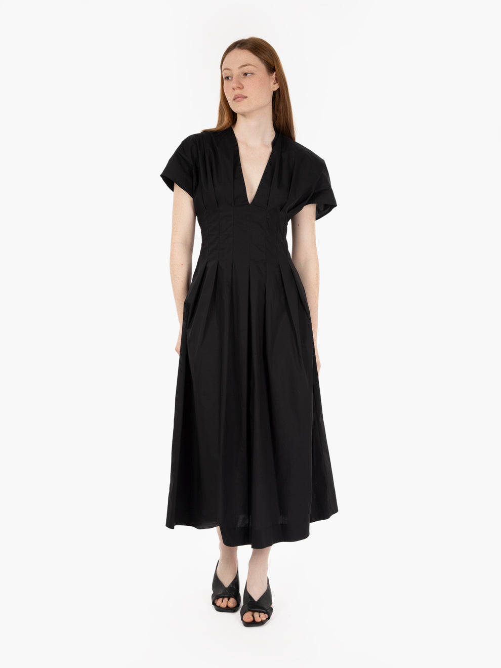 Abito midi manica corta nero