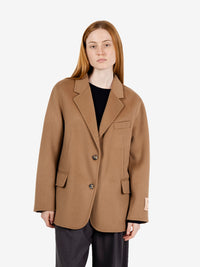Blazer in lana e cashmere camel