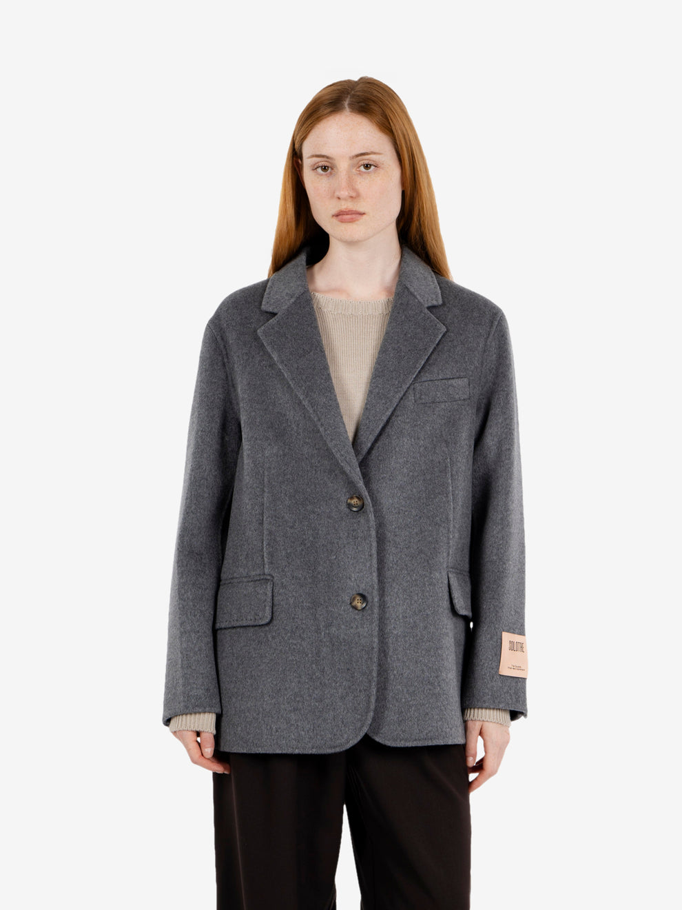 Stone wool and cashmere blazer