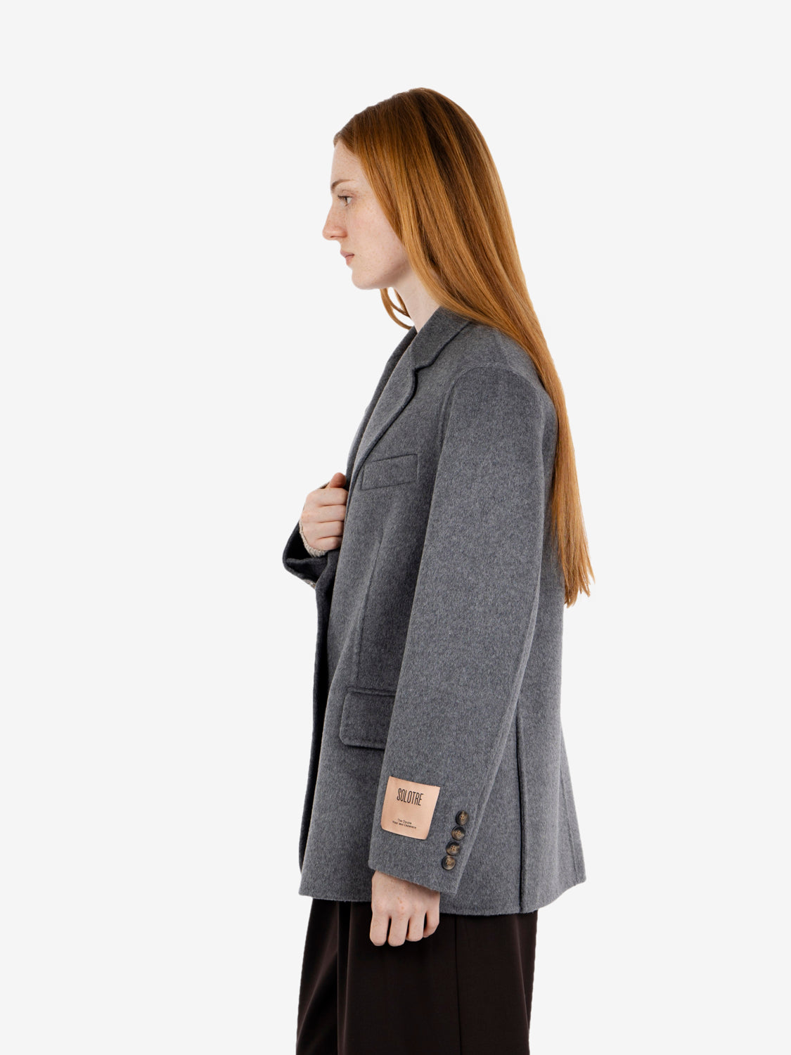 Stone wool and cashmere blazer