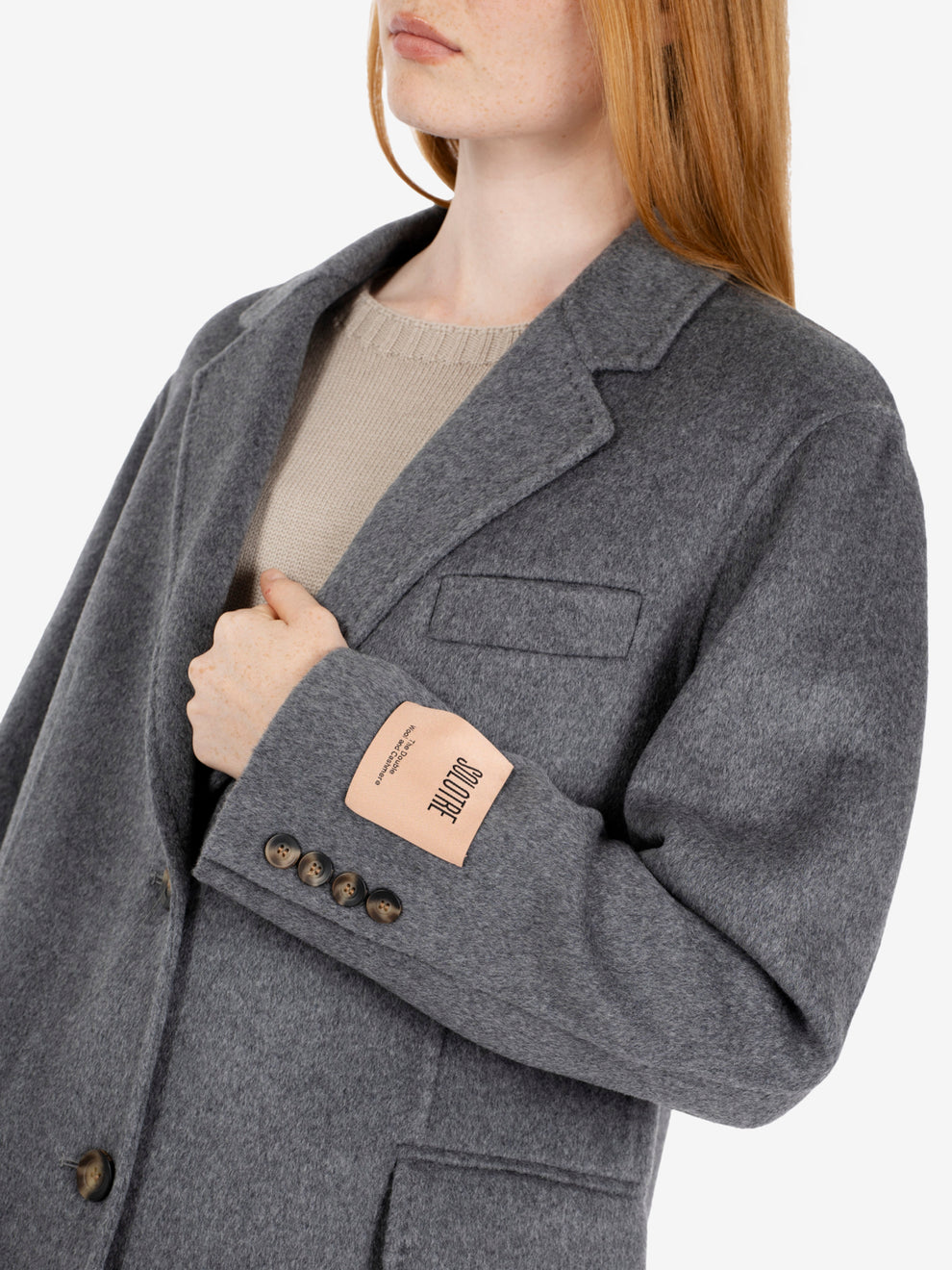 Stone wool and cashmere blazer