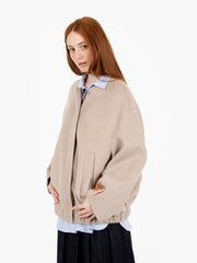 SOLOTRE - Bomber in lana Kascia beige