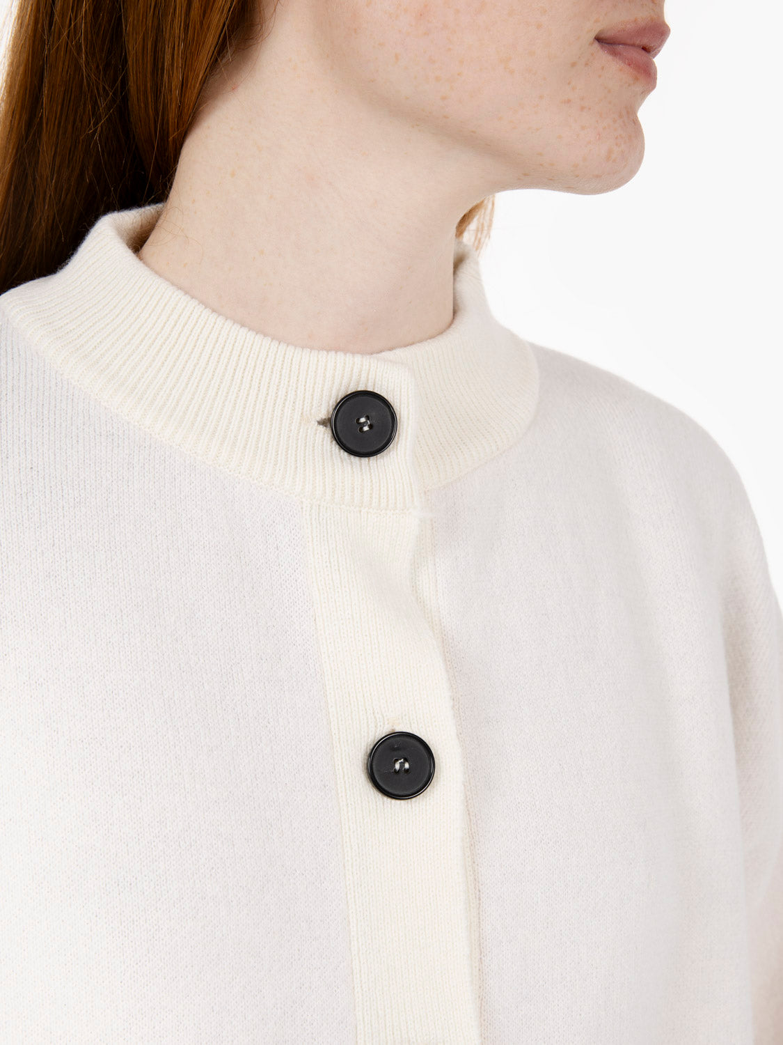 Bomber in maglia panna / confetto