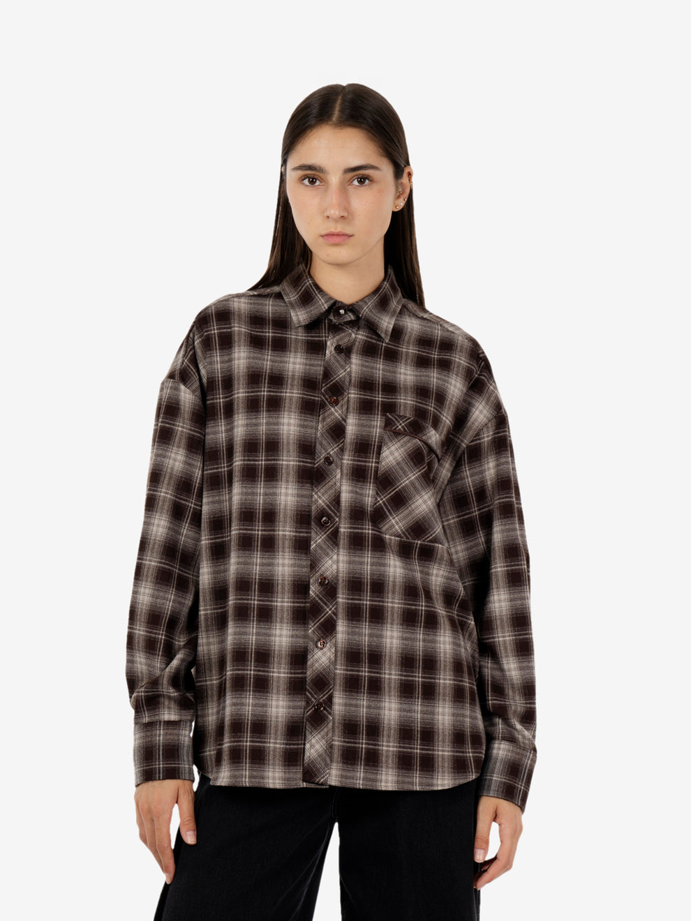 Camicia check in flanella cocoa