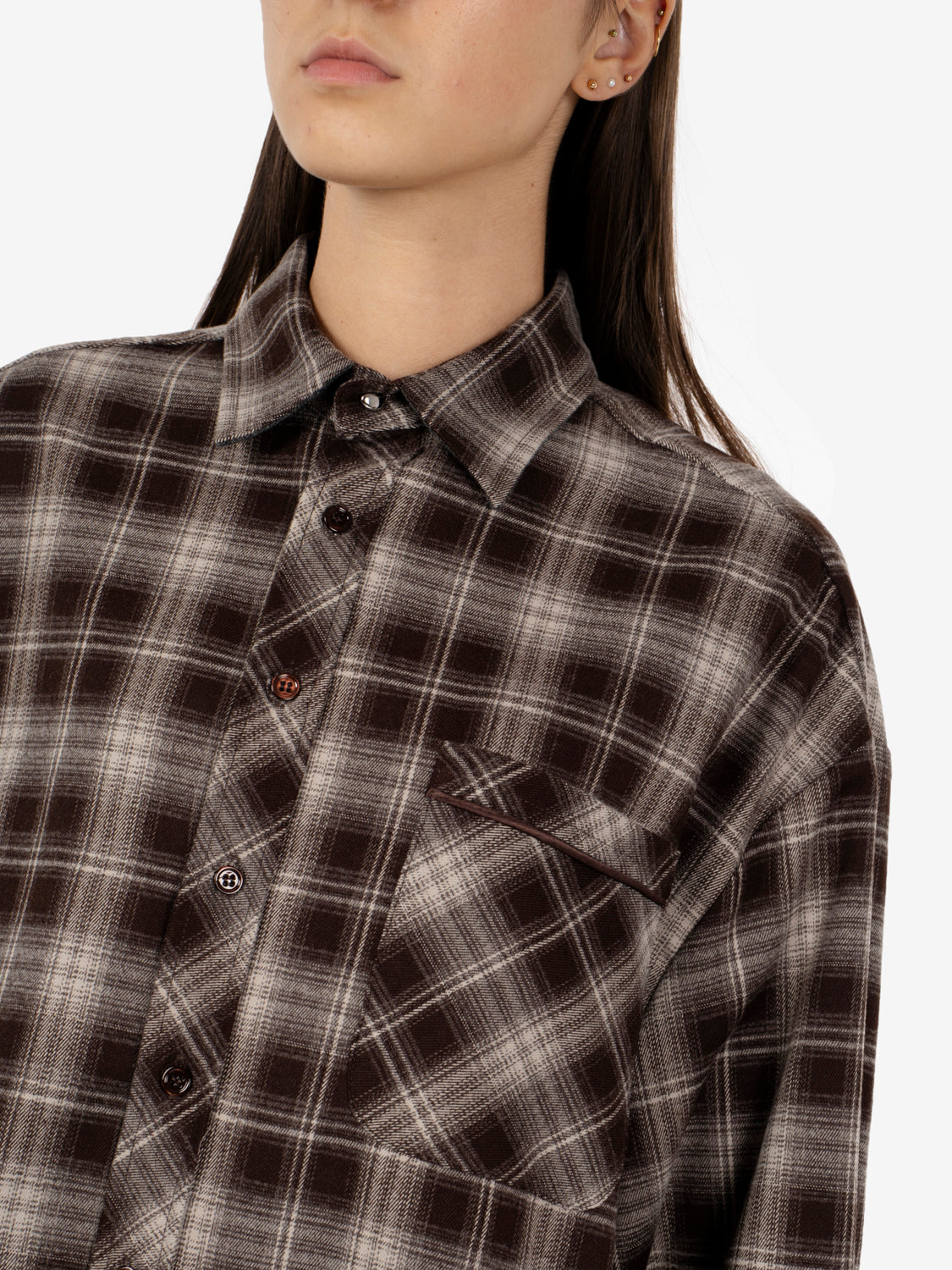 Camicia check in flanella cocoa