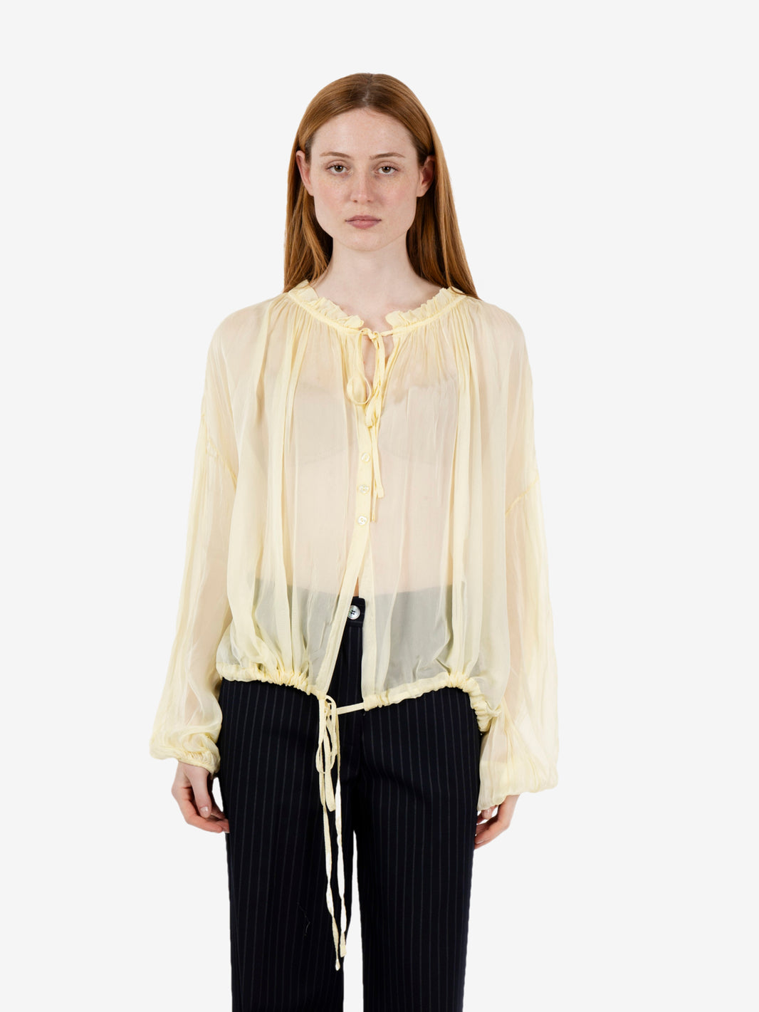 Camicia in viscosa e seta crema