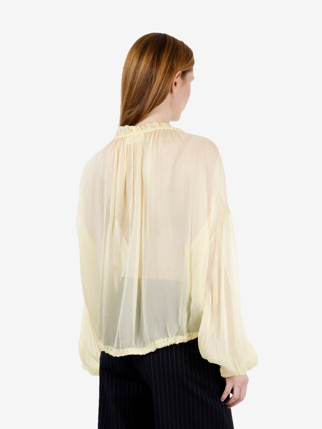 Camicia in viscosa e seta crema