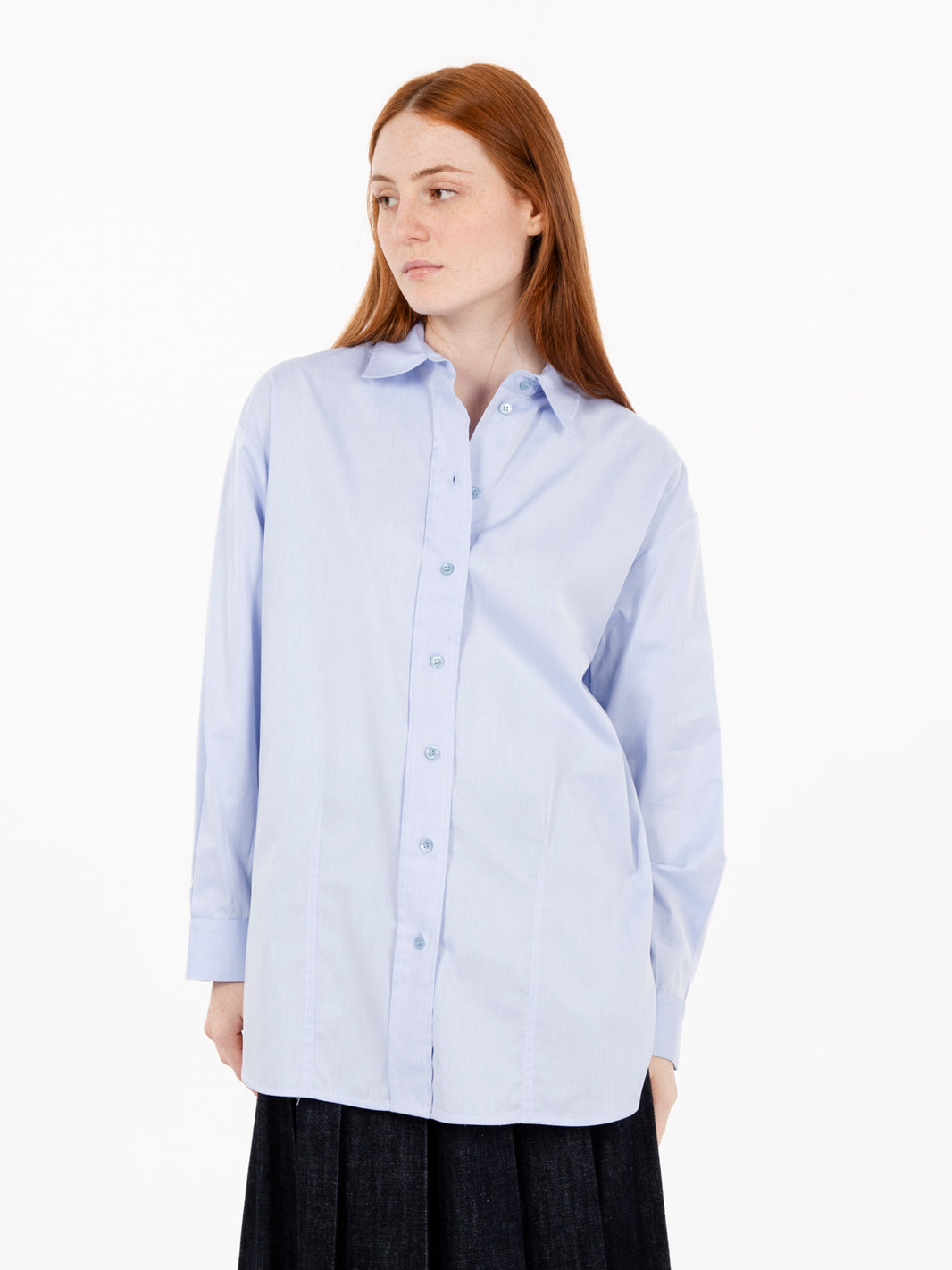 Oversized blue cotton shirt