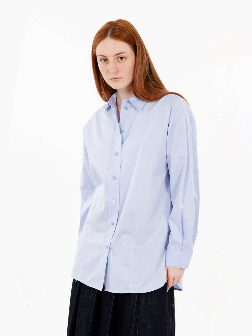Oversized blue cotton shirt