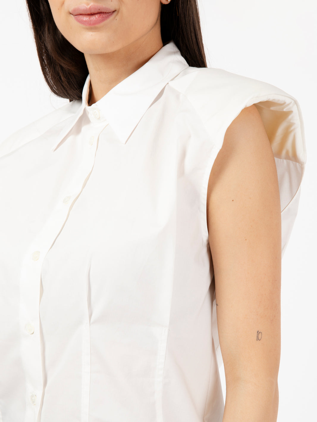 Camicia senza maniche bianca