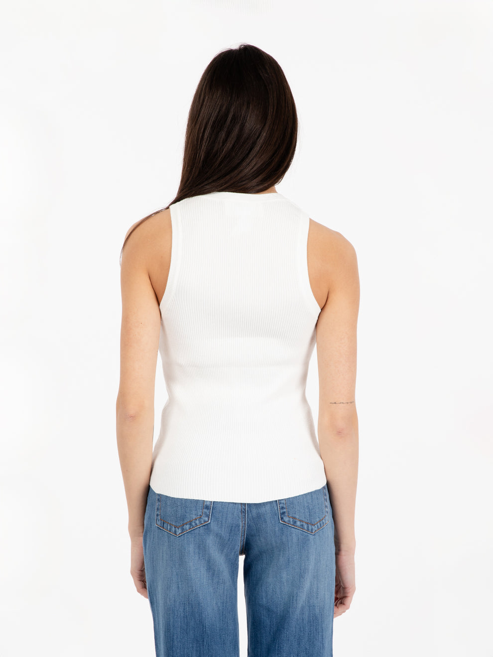 White ribbed tank top