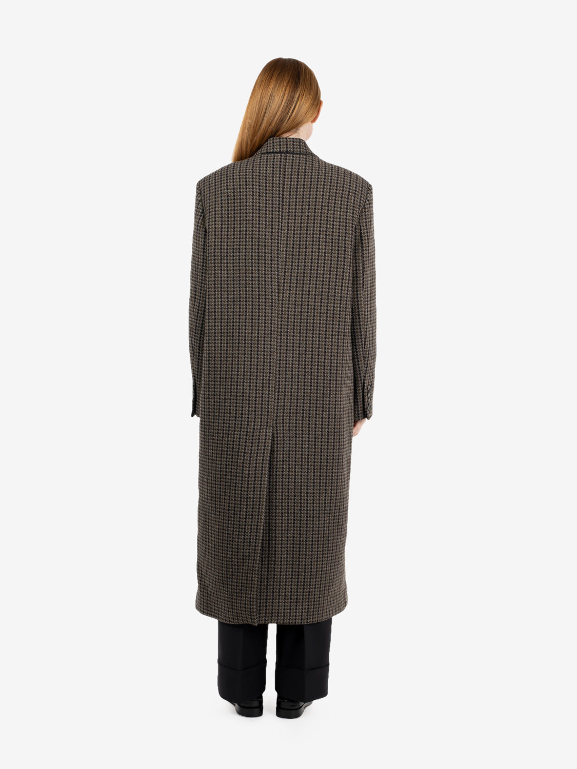 Cappotto over pied-de-poule verde