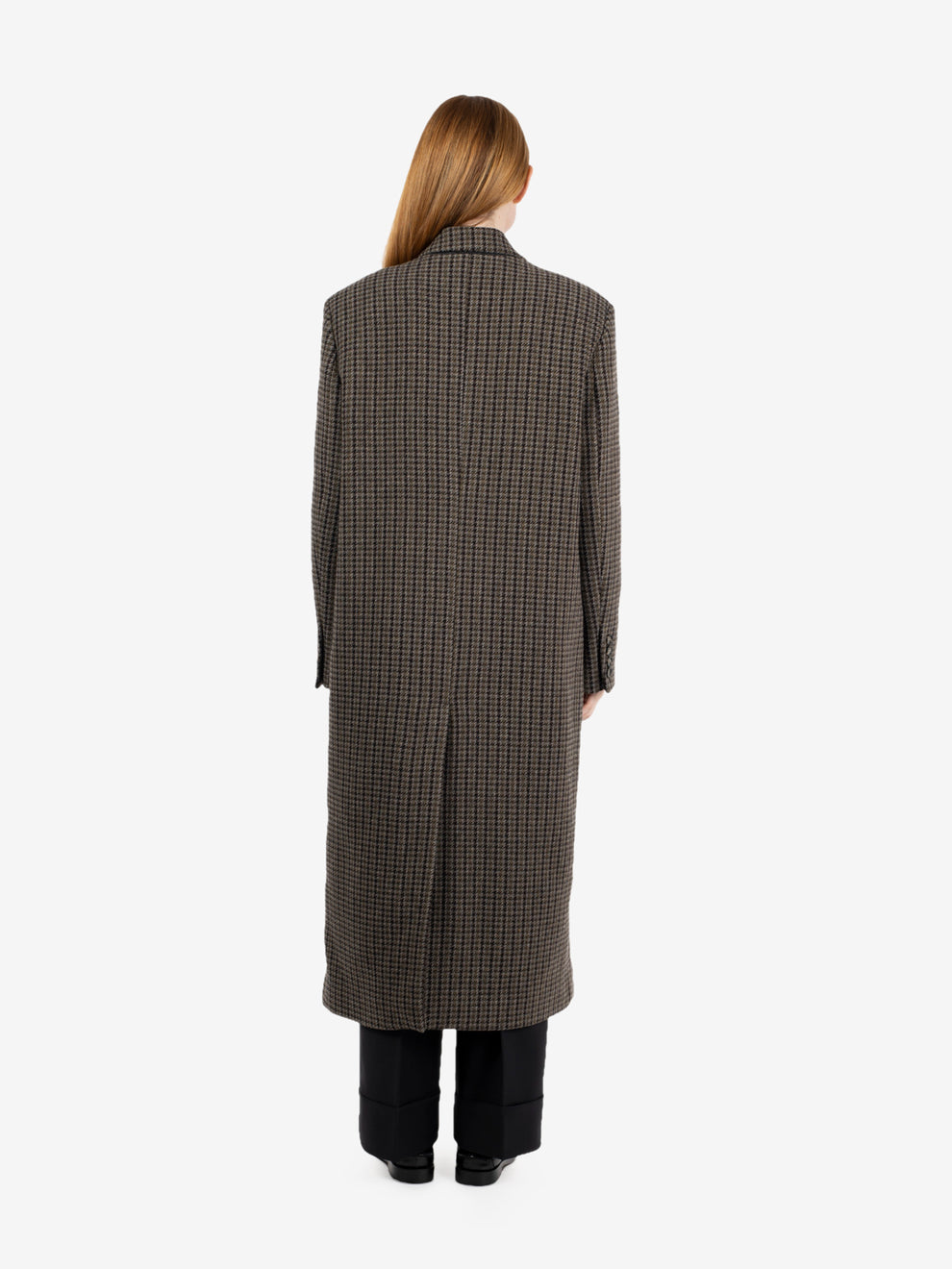 Cappotto over pied-de-poule verde