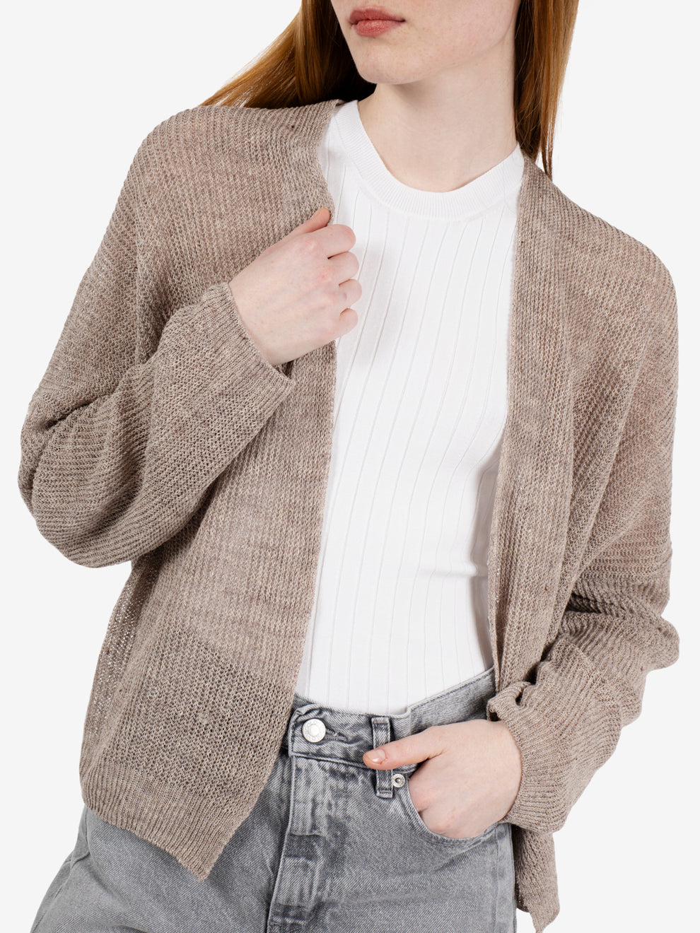Open knit cardigan