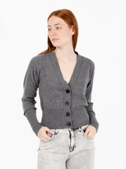 SOLO TRE - Cardigan con bottoni grigio