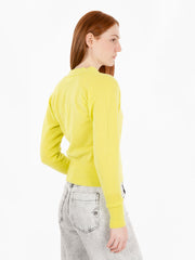 SOLOTRE - Cardigan con bottoni lime