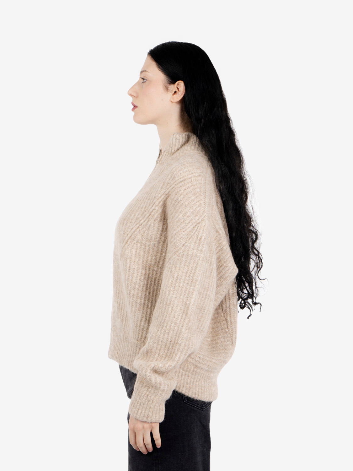 Cardigan con zip champagne