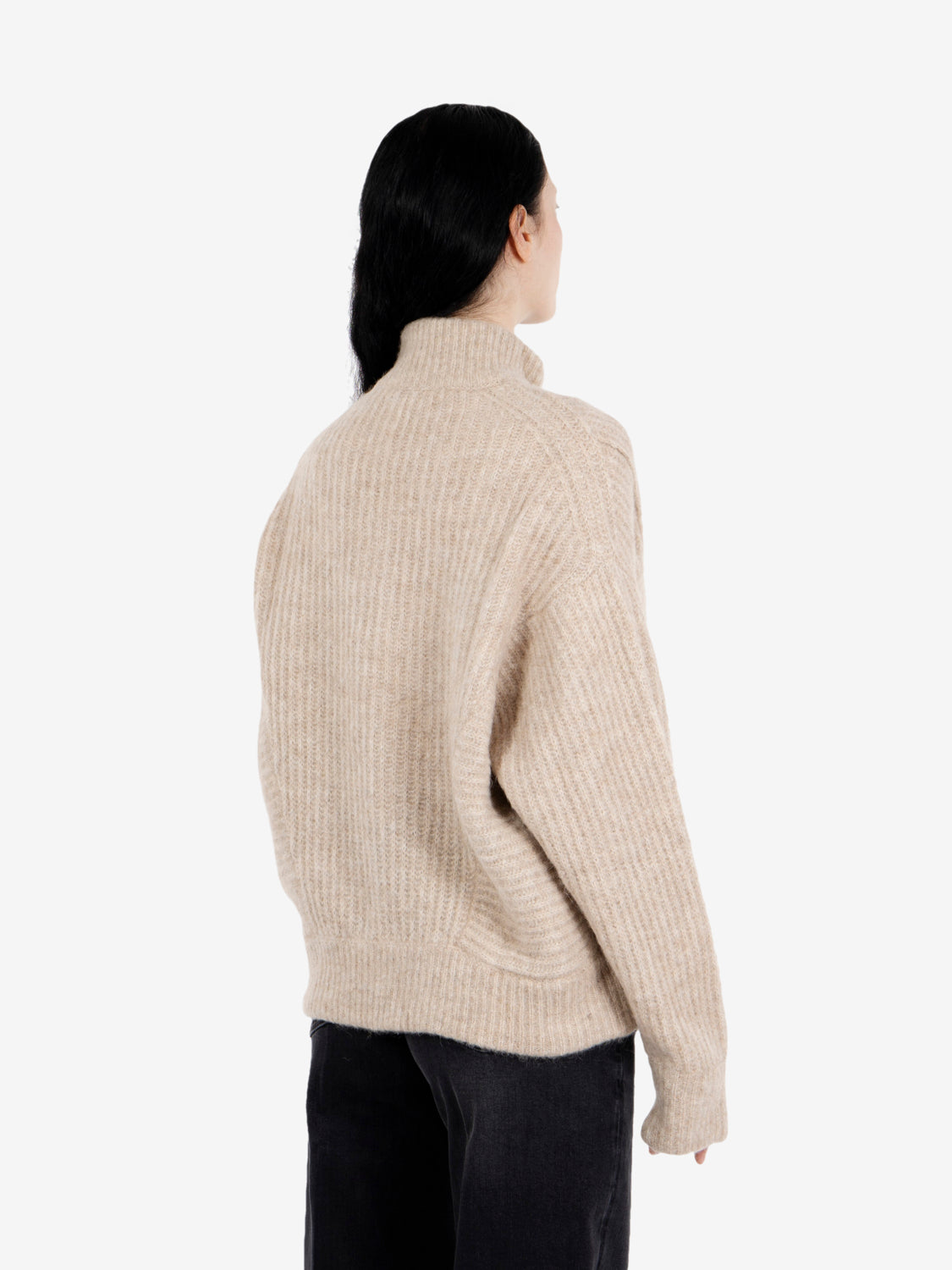 Cardigan con zip champagne