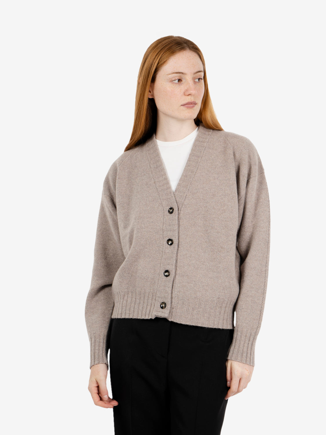 Oyster wool cardigan