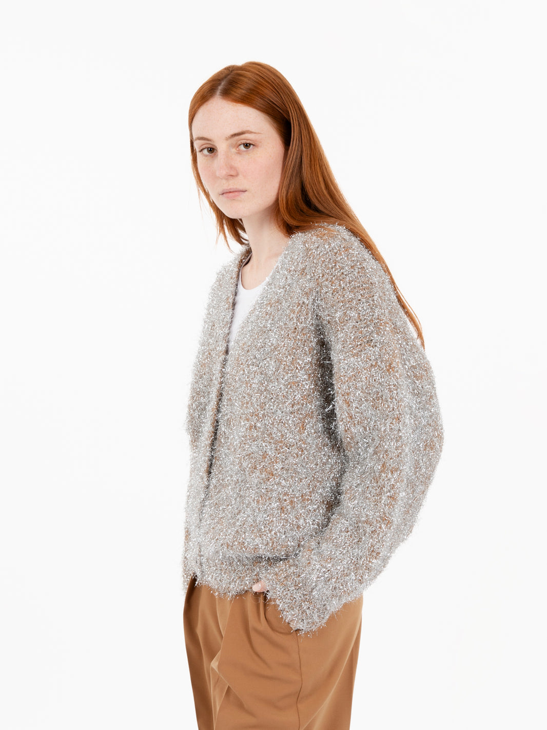 Silver lurex cardigan