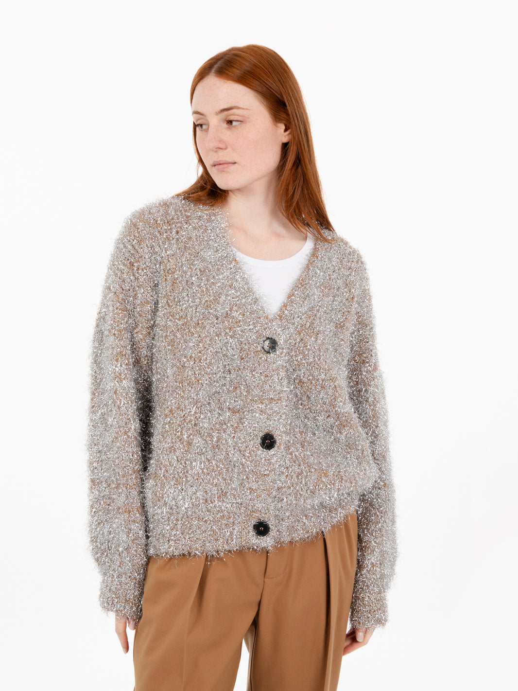 Silver lurex cardigan