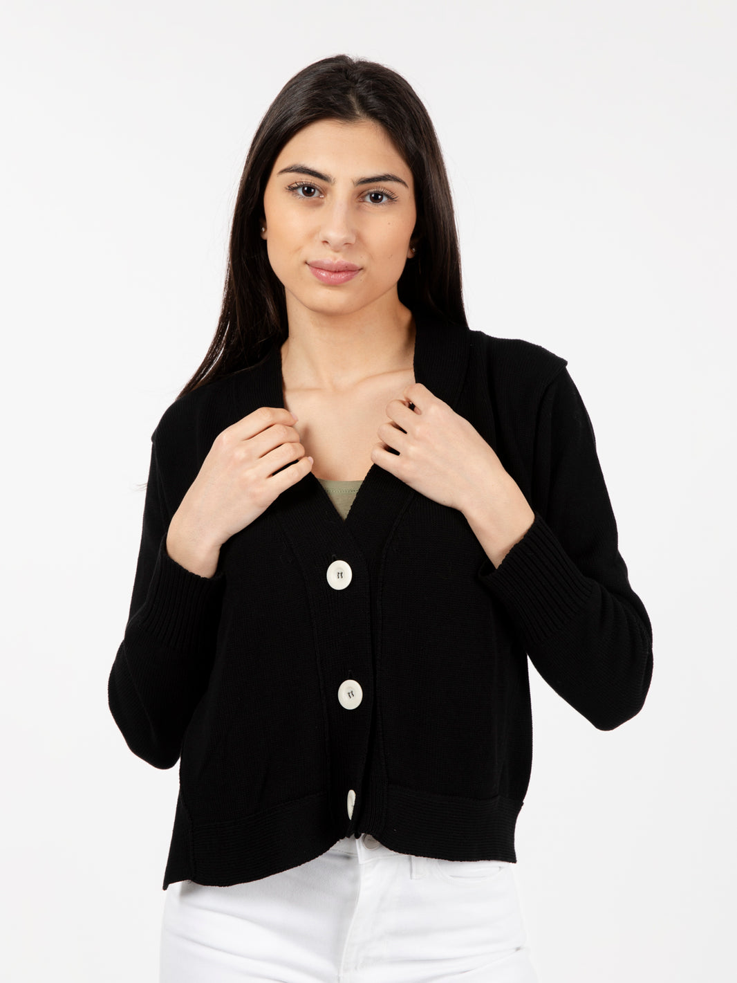 Black V-Neck Cardigan