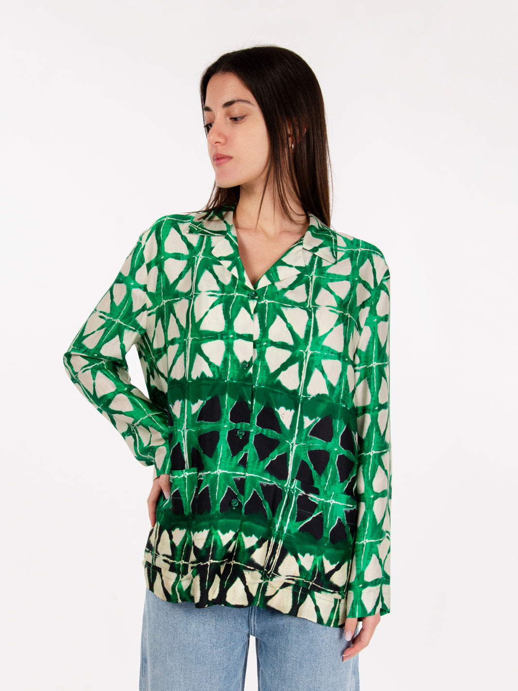 Camicia in fantasia verde