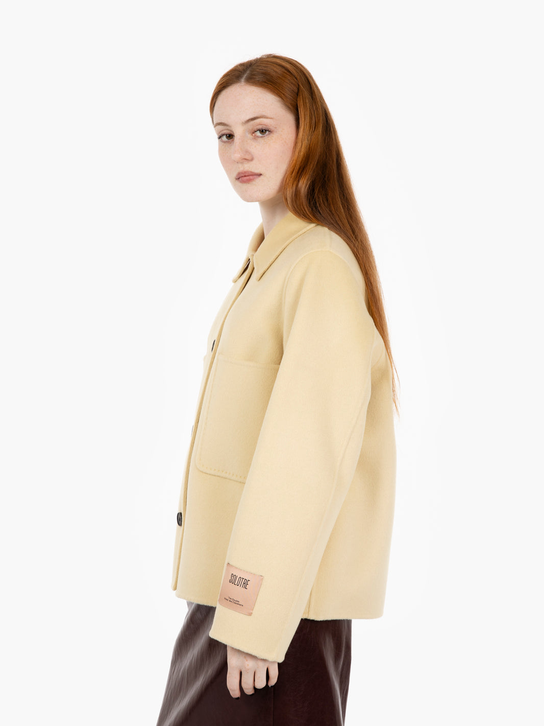 Giacca in lana e cashmere banana