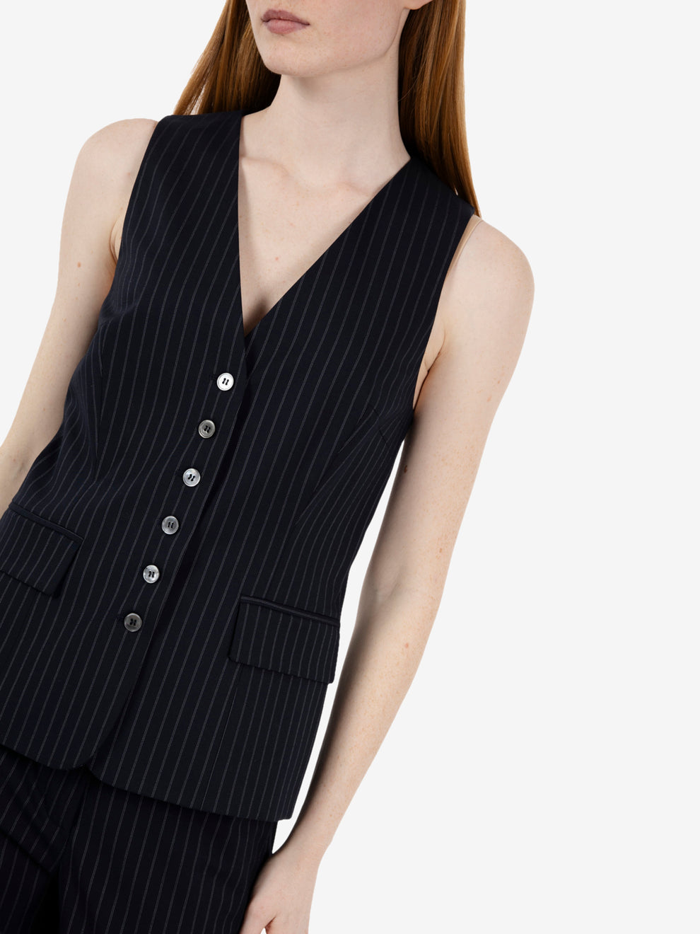 Gilet gessato blu