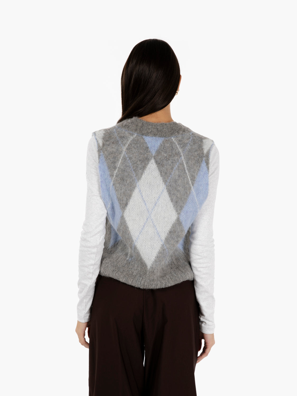 Gilet losanghe alluminio / cerulio