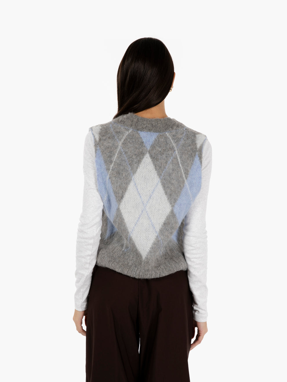 Gilet losanghe alluminio / cerulio