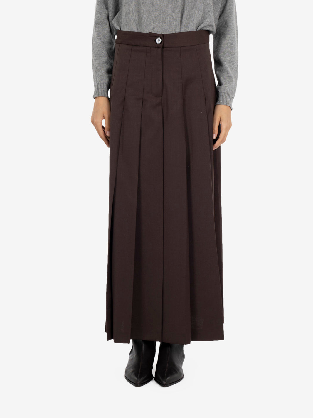 Cocoa pleated maxi skirt