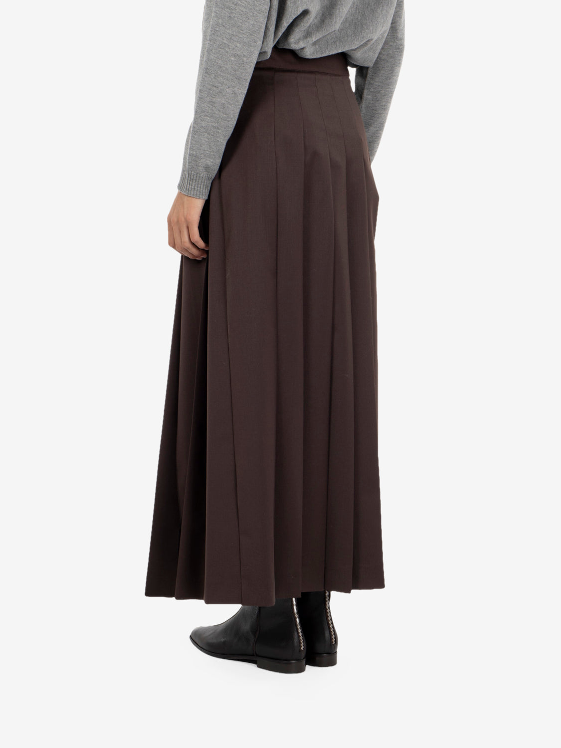 Cocoa pleated maxi skirt