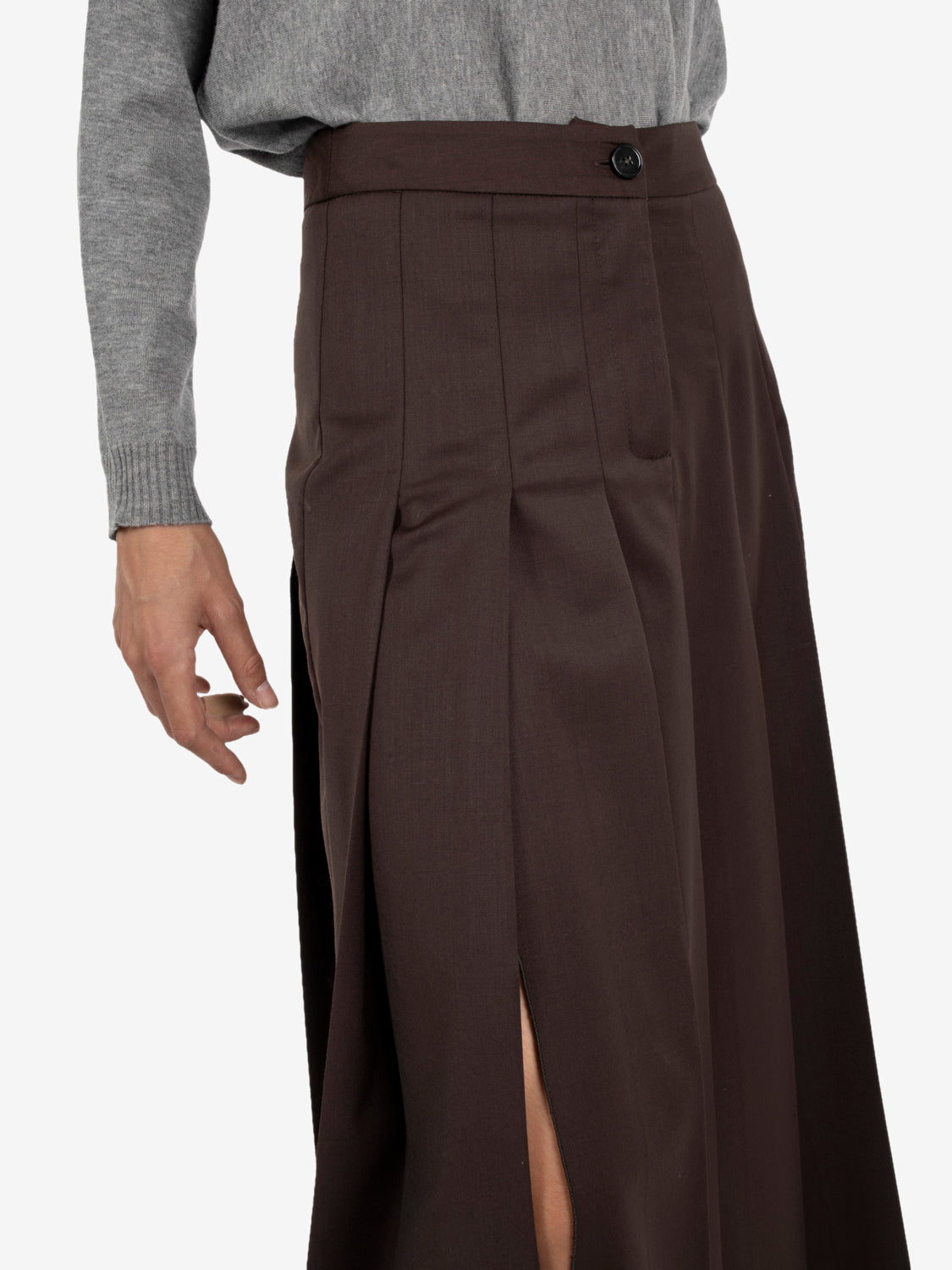 Cocoa pleated maxi skirt