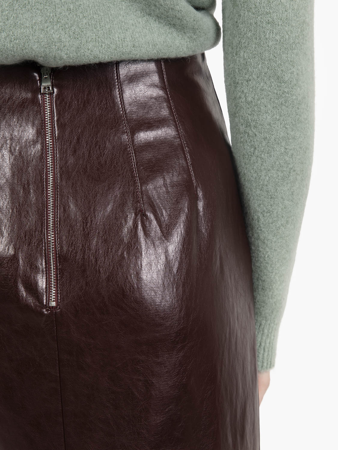 Barolo faux leather midi skirt