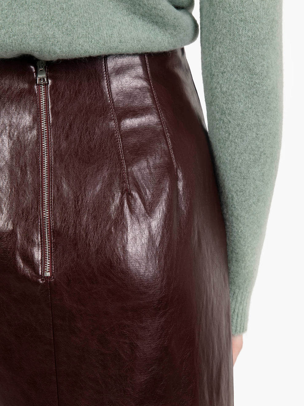 Barolo faux leather midi skirt