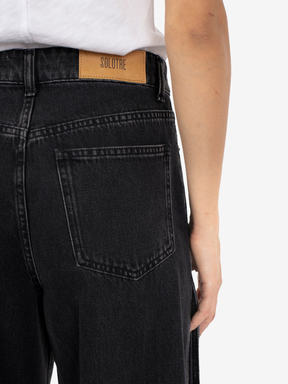 Grey denim balloon jeans