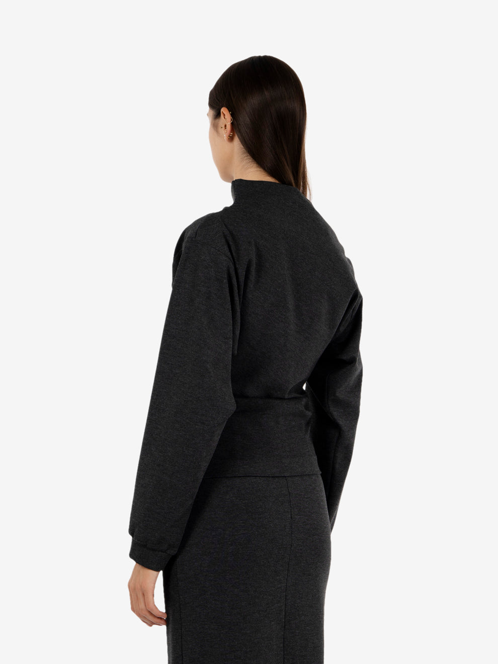 Fitted stone-colored sweater