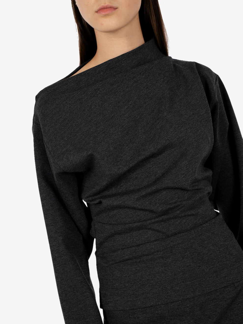 Fitted stone-colored sweater