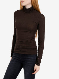 Maglia fina collo alto cocoa