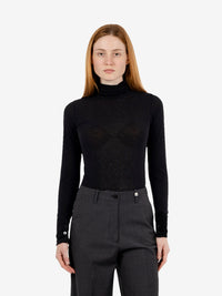 Maglia fina collo alto nero