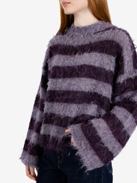 Maglione a righe misto mohair purple