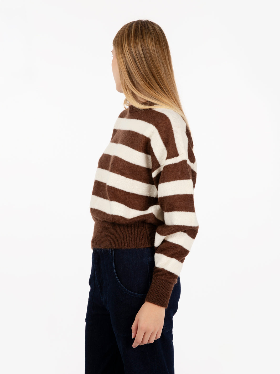 Cream/Brown Striped Sweater