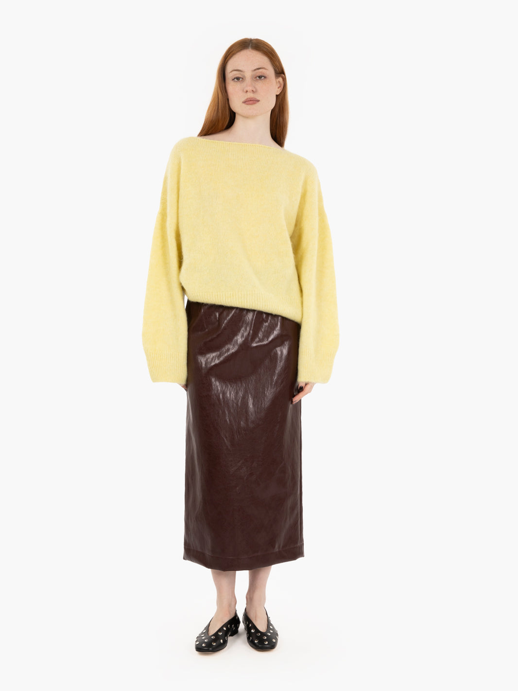 Maglione con scollo a barchetta pulcino