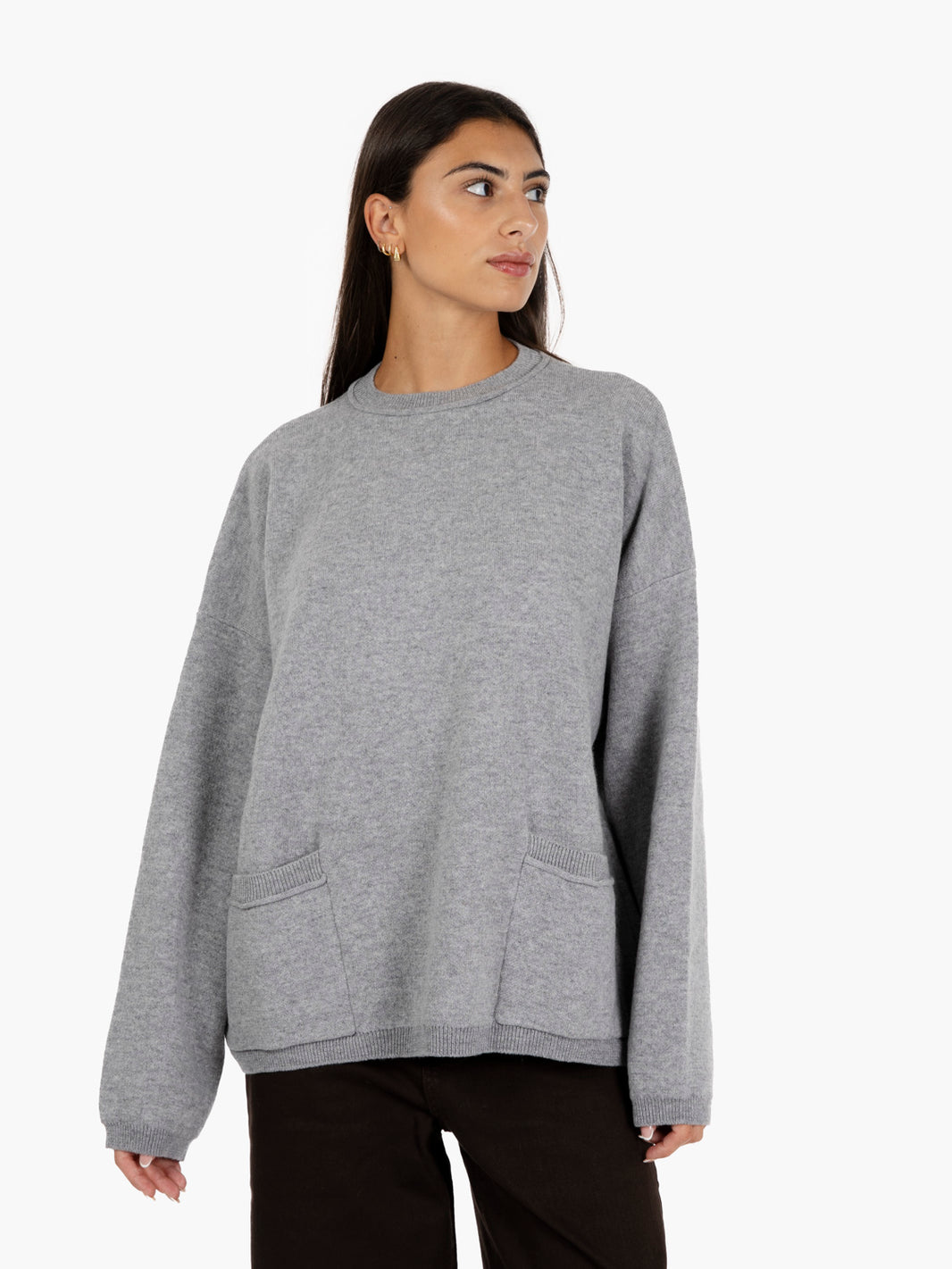 Maglione con tasche alluminio
