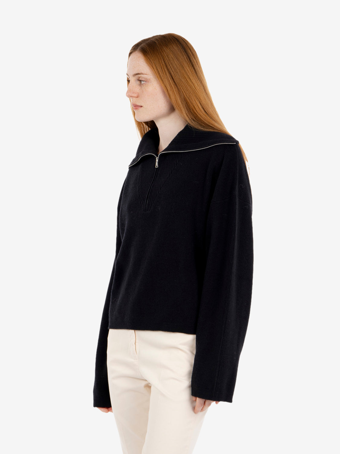 Maglione con zip nero