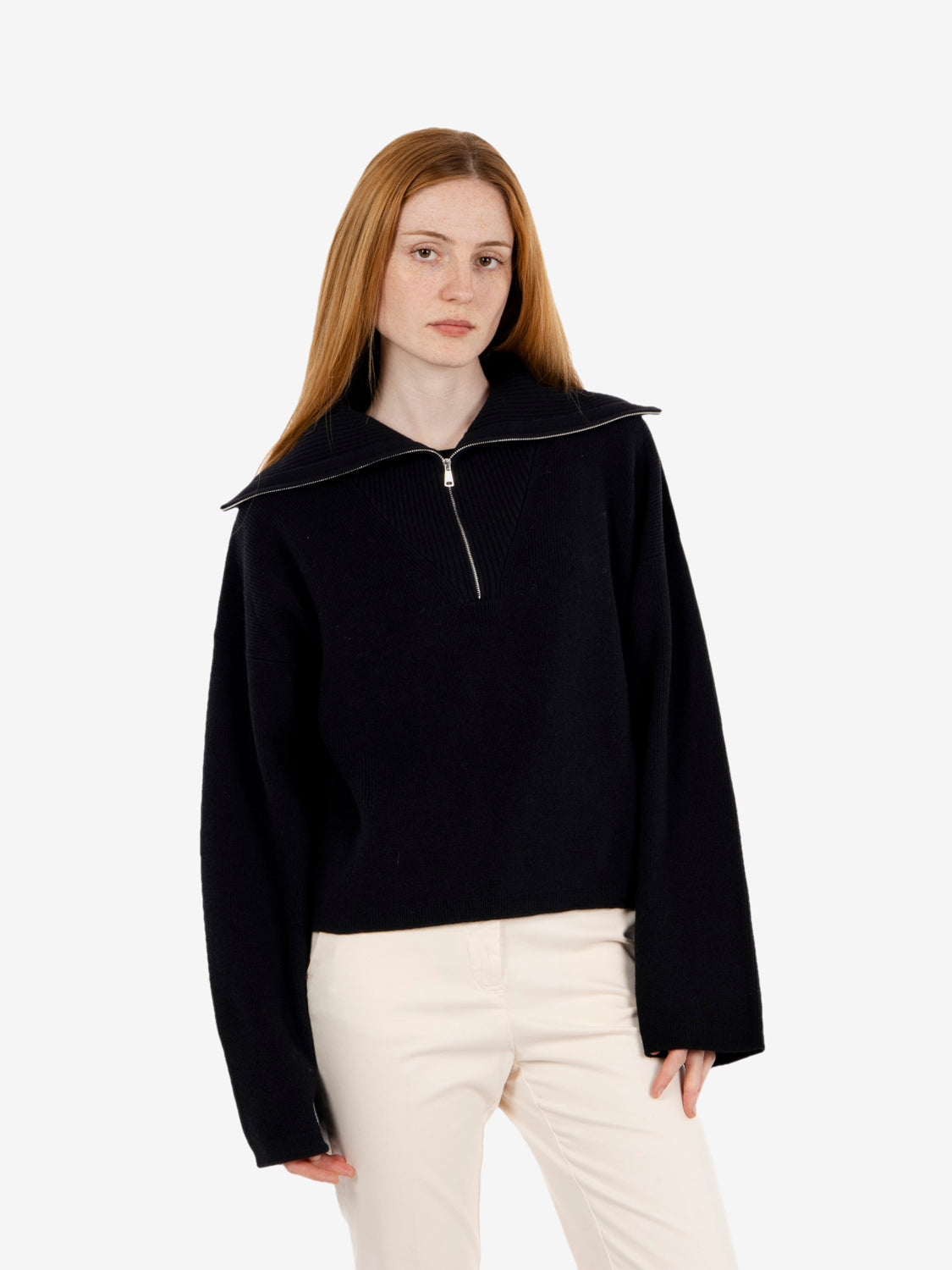 Maglione con zip nero